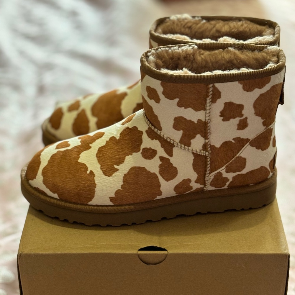 Cow print UGG size 10
